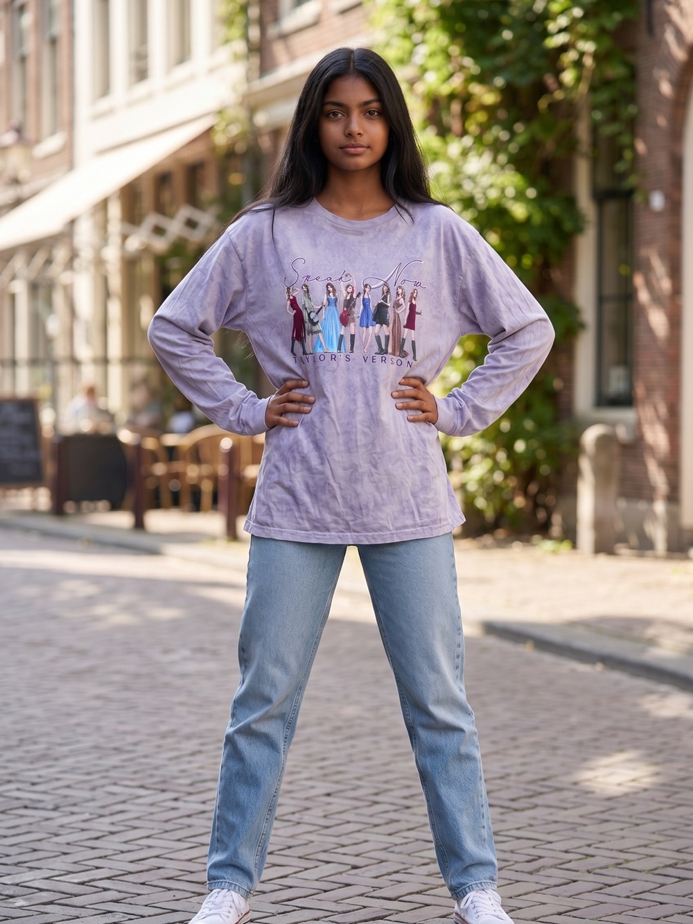 Taylor Swift Lavender Speak Now Tie-Dye Long Sleeve Graphic Tee